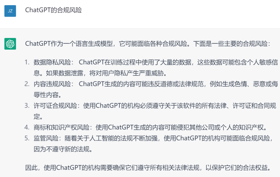 《ChatGPT合规风险：人工智能助手如何应对》