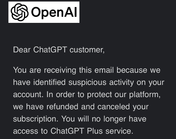 ChatGPTPlus账号大面积被封,OpenAI退款应对